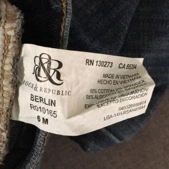 Rock & Republic embellished Jeans side stripes size 6 Berlin rn 130273 - Picture 13 of 16
